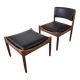 Fauteuil scandinave du milieu du siècle avec tabouret, années 1960