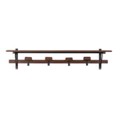 Vintage 1960s wall coat rack in metal and wood, italian design