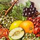 Large  enamel tin tray still life fruit Daher