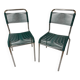 Set of 2 HAUSER Montreuil scoubidou chairs – chrome metal – vintage r