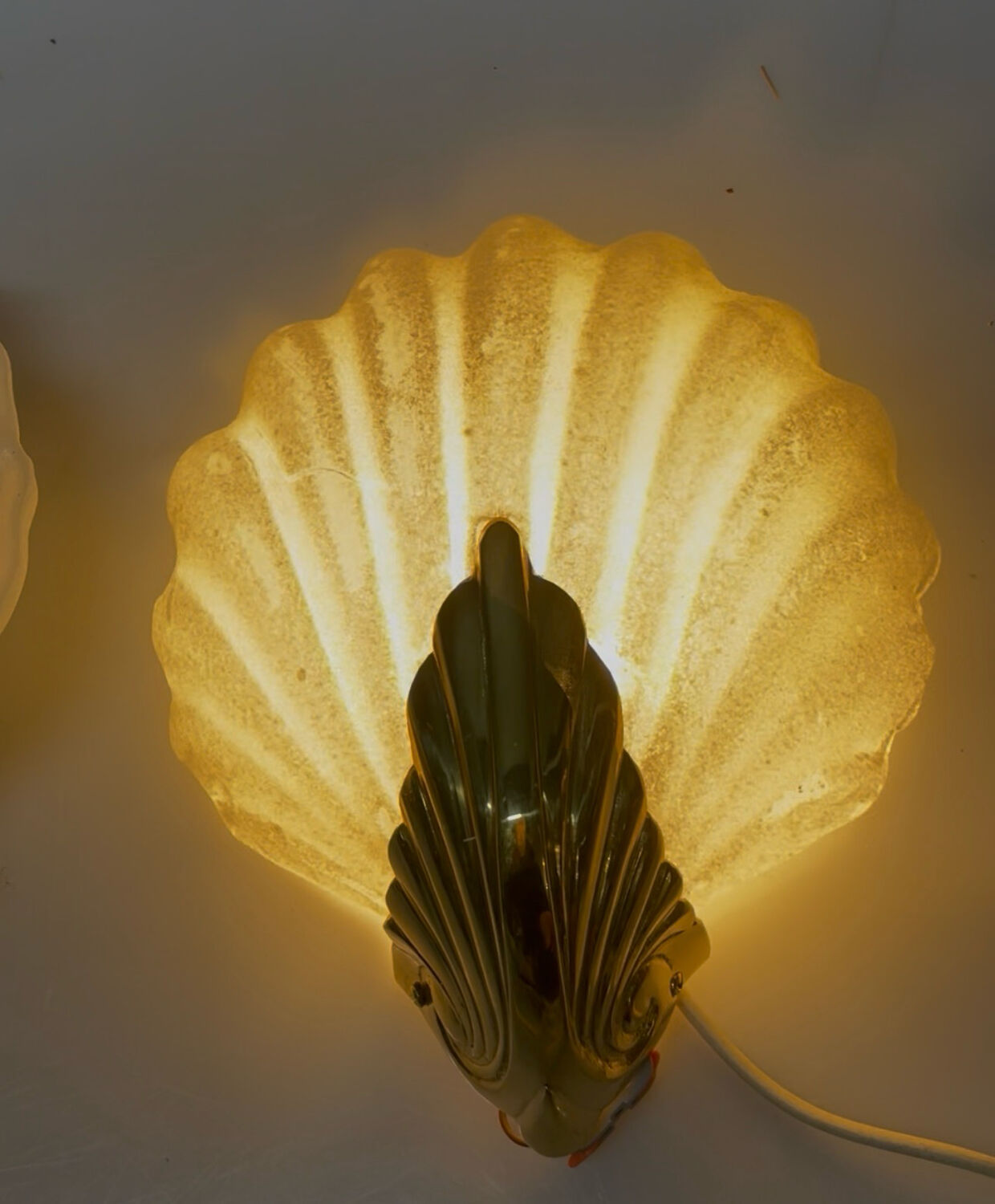 Murano Glass Shell Shaped Sconces Set of 2