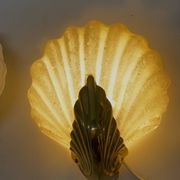 Appliques en verre de Murano en forme de coquillage, ensemble de 2