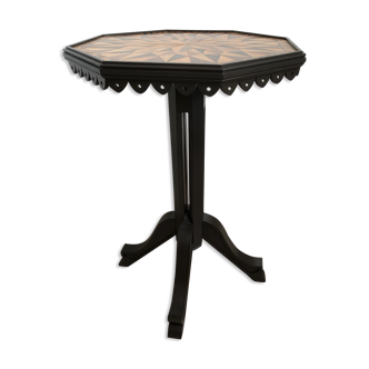 Octagonal inlaid pedestal table