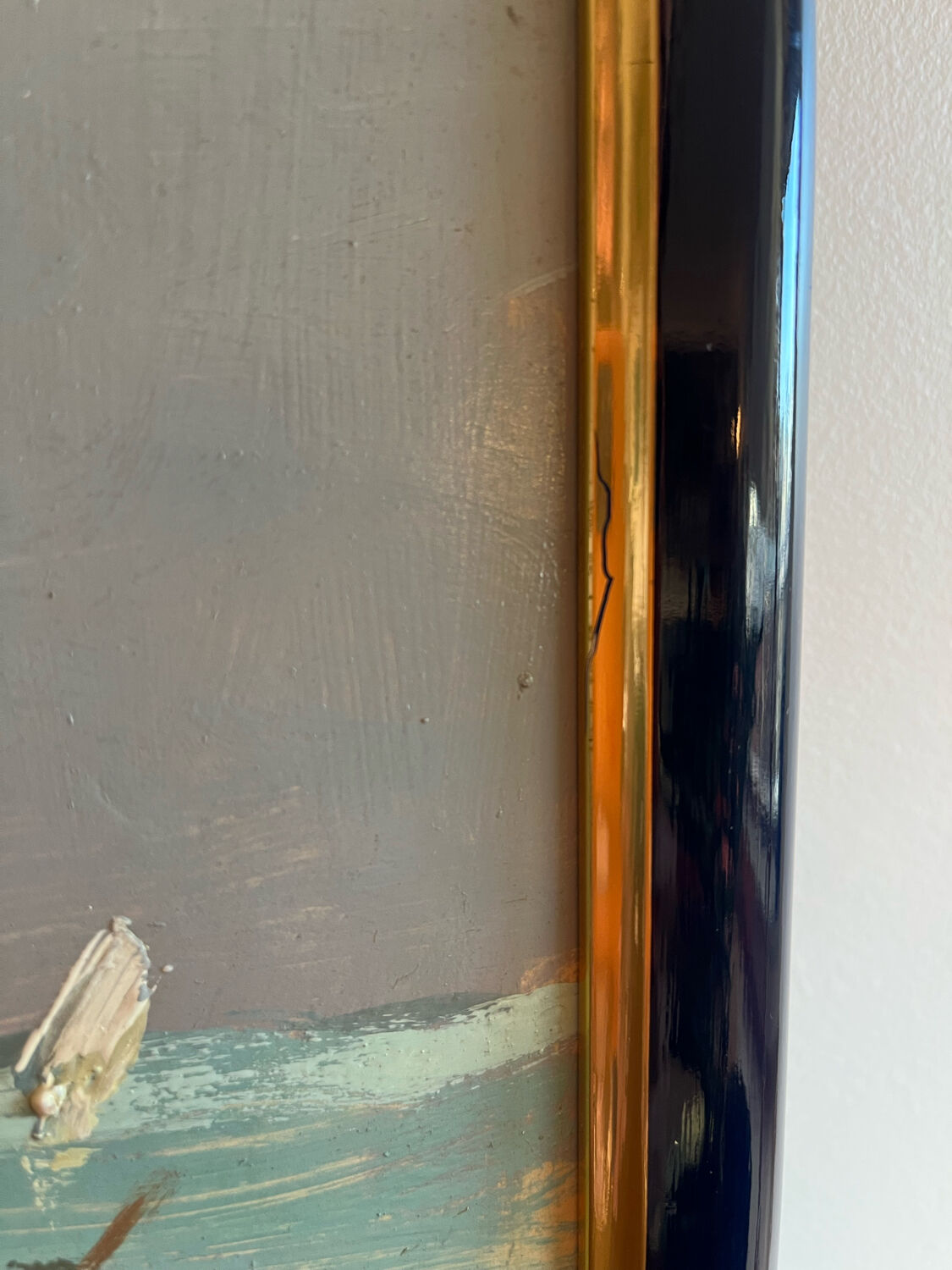 Oil on panel, Fishermen in the bay of Mont Saint Michel