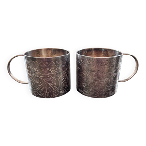 Paire de tasses en argent