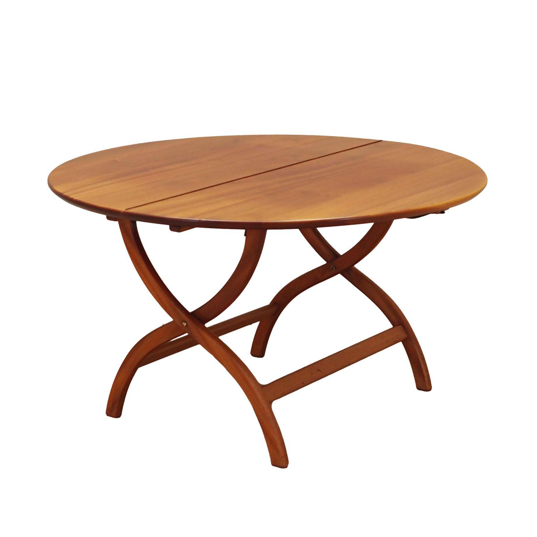 Table basse ronde en acajou, design danois, années 1970, production : Danemark