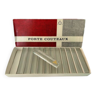 Set of 12 knife rests in a cut crystal box