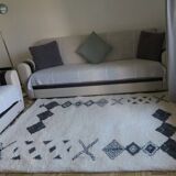White handmade traditional wool rug 300/200cm