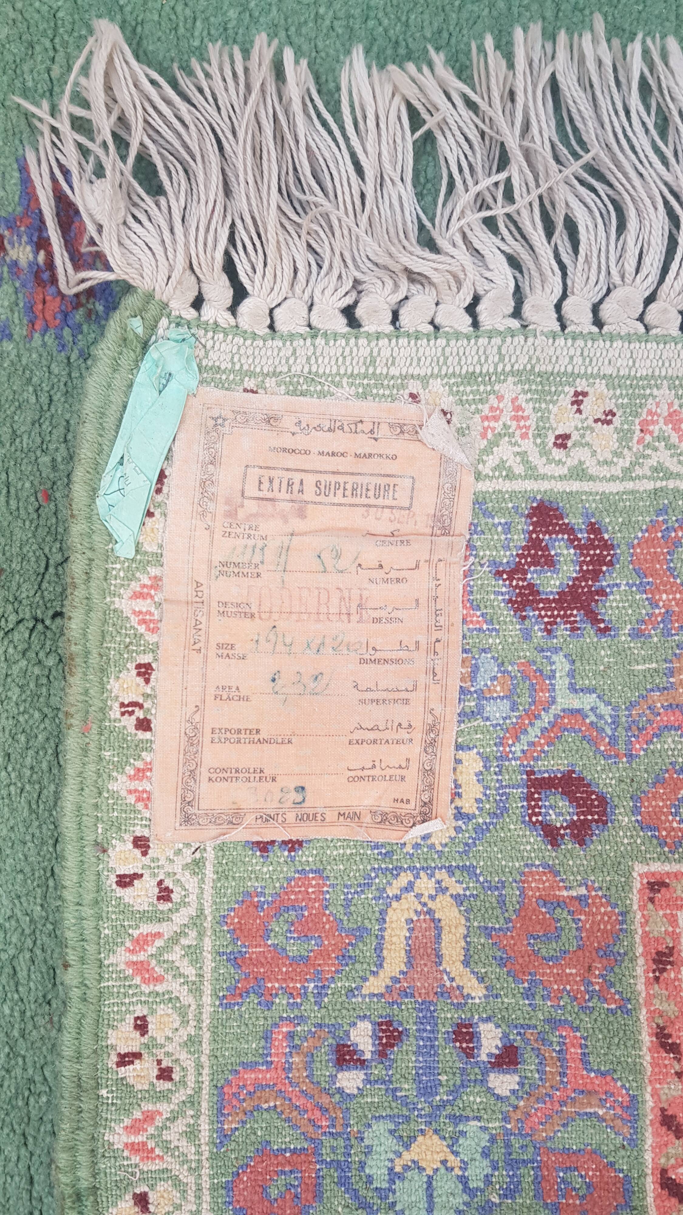 Moroccan rug 123x185cm handmade wool on cotton