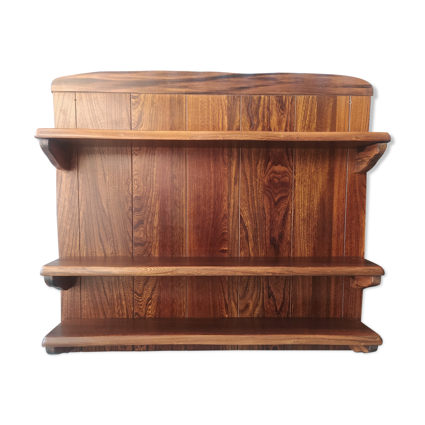 Brutalist shelf in solid elm