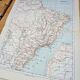 Brazil, period map, 1887, Authentic.