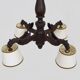 Antique hand-carved wooden dragon chandelier with 4 lights from the 1950s