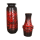 Set of two pottery fat lava vases "multi-color" by Scheurich, Germany, 1970