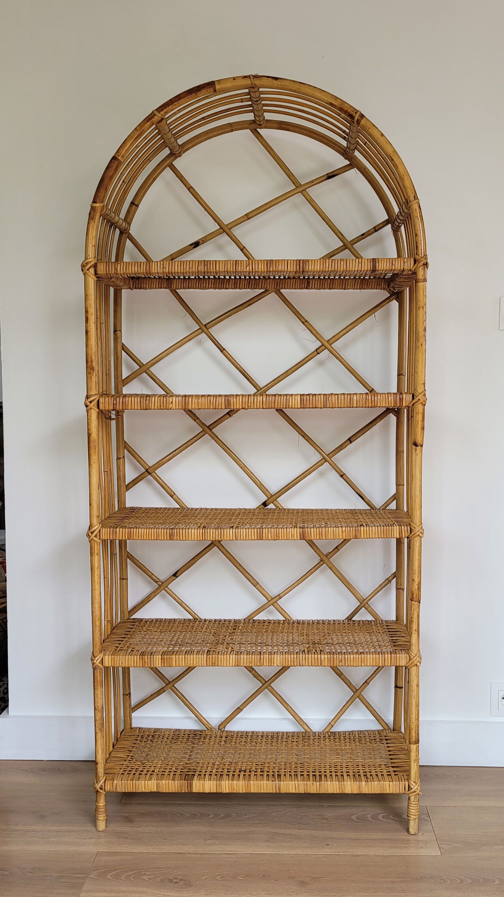 Rattan shelves