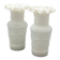 Pair of small antique white opaline fairground vases, vintage, french