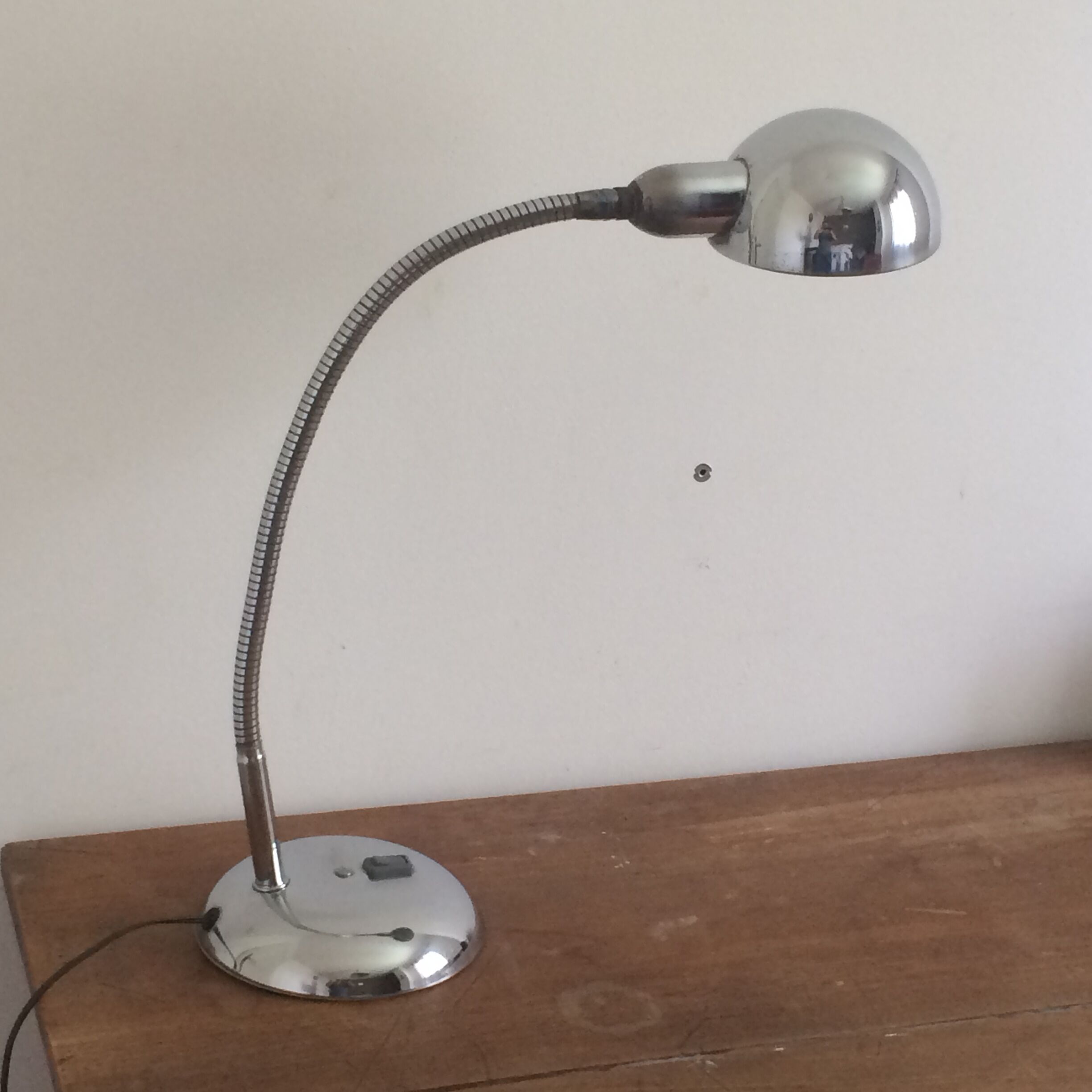 Chrome metal desk lamp Jumo 210, 1950