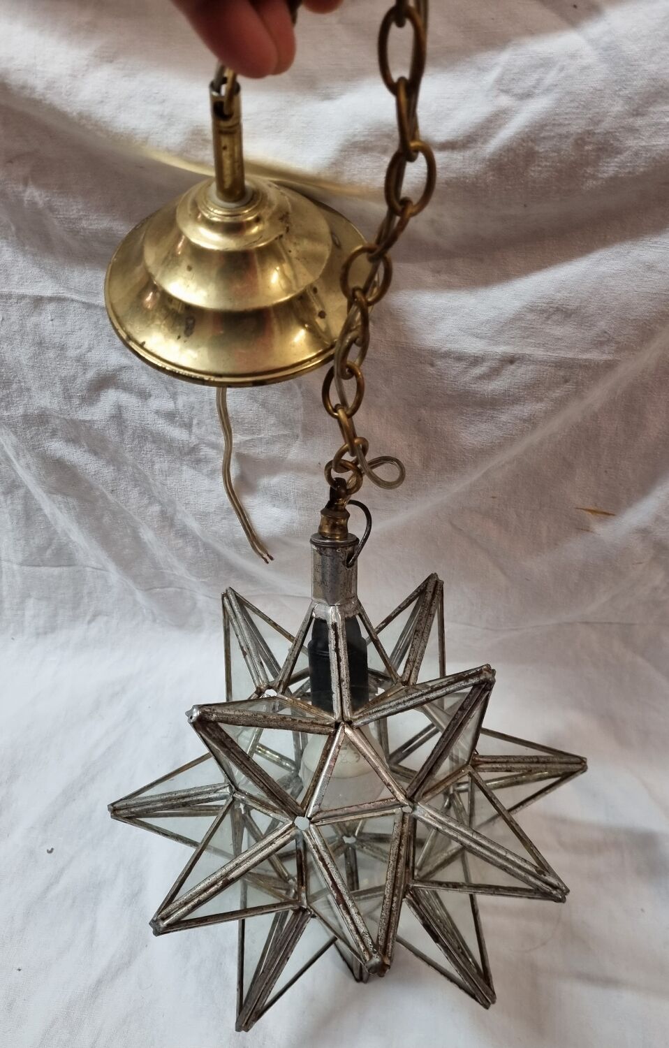 Star glass pendant lamp Steinhauer Pimpernel