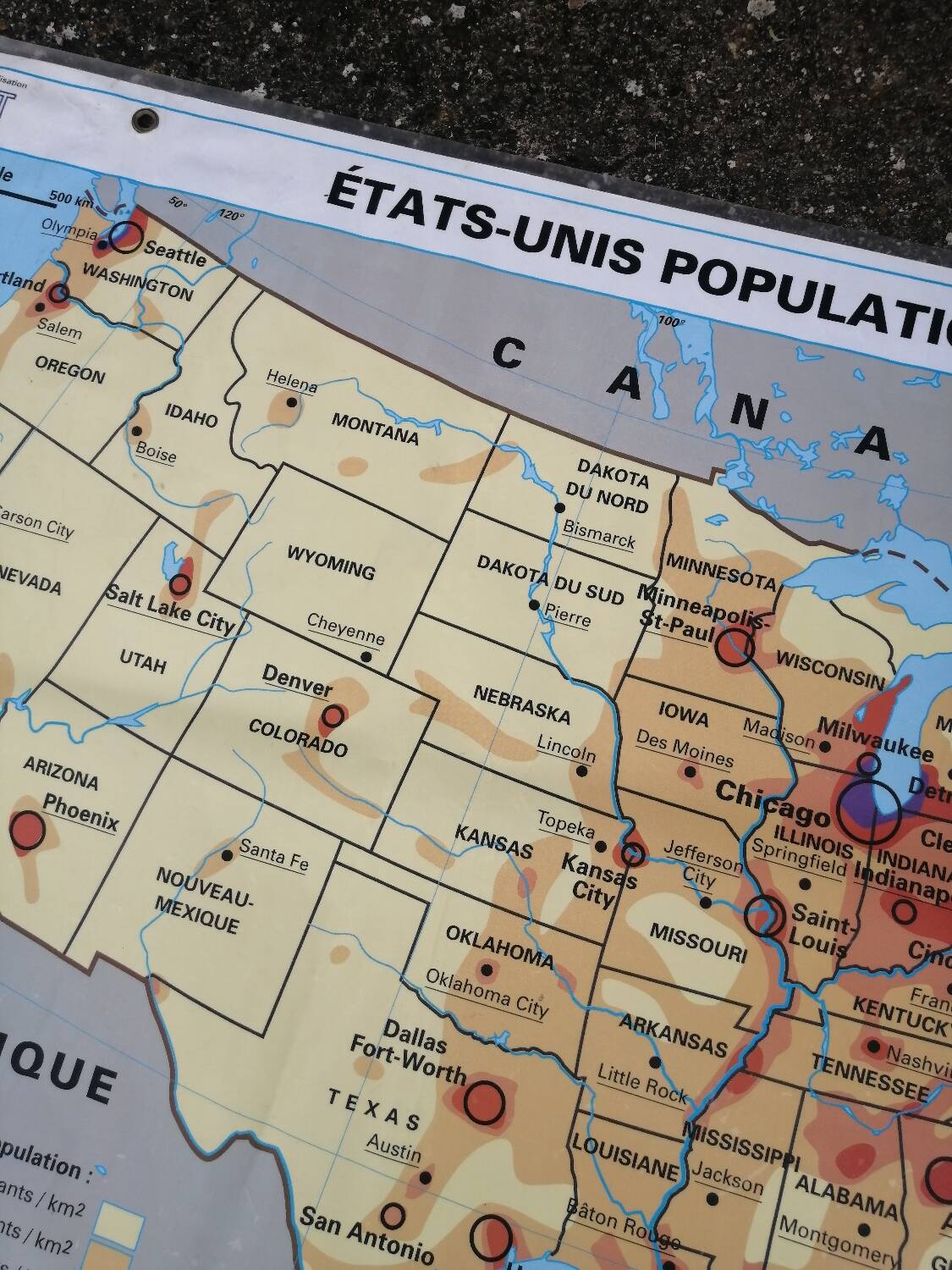 Old vintage MDI United States USA map