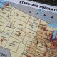 Ancienne carte MDI États-Unis USA vintage
