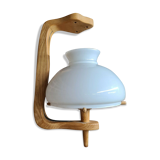 Vintage pendant lamp with opaline "your home" by Guillerme & Chambron