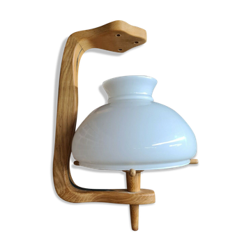 Suspension avec opaline "votre maison" de Guillerme & Chambron en bois
