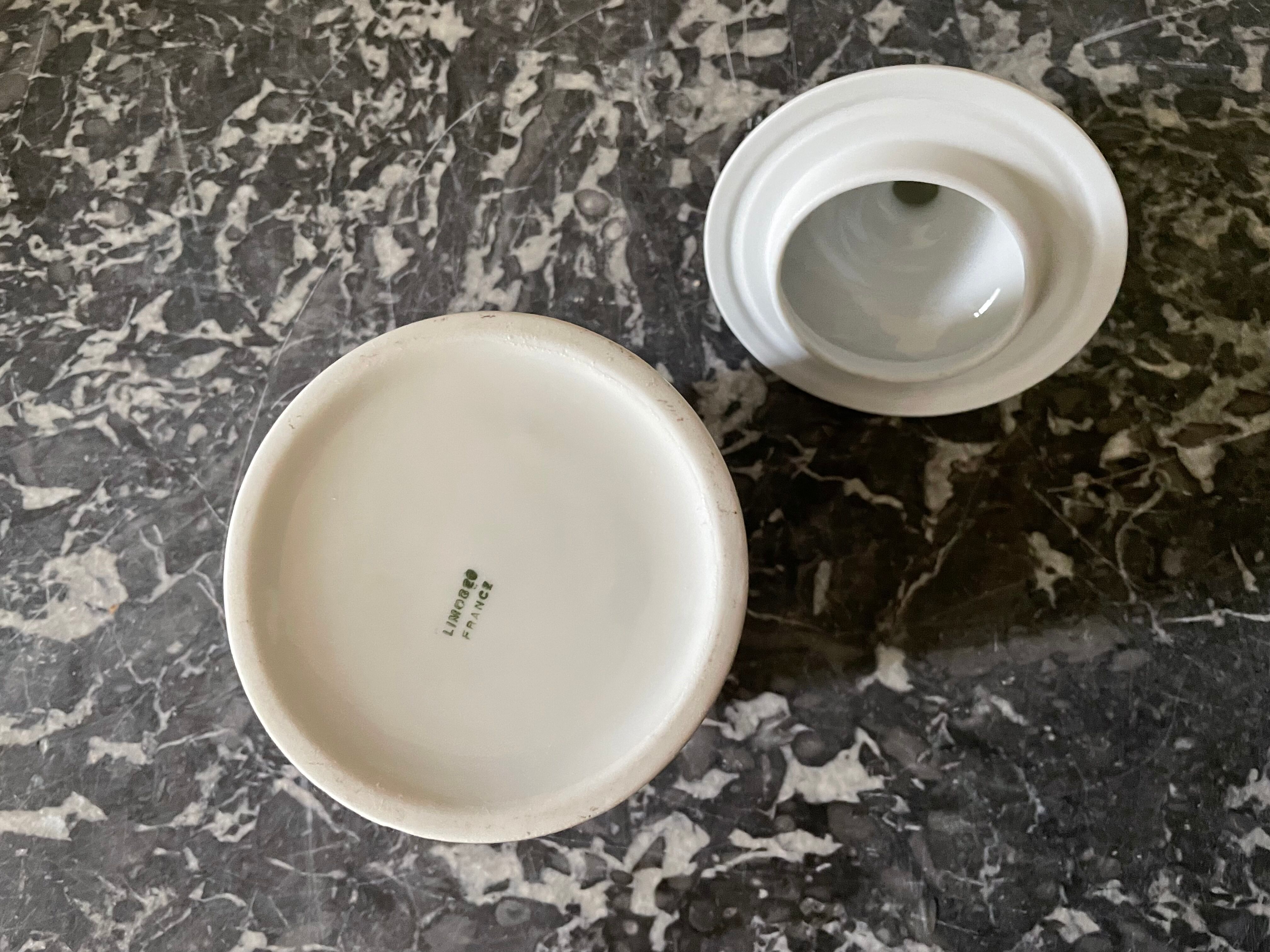Apothecary pot in white Limoges porcelain