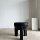Monoxyl sofa end in black mango tree tripod half-sphere tray h:45 d:44