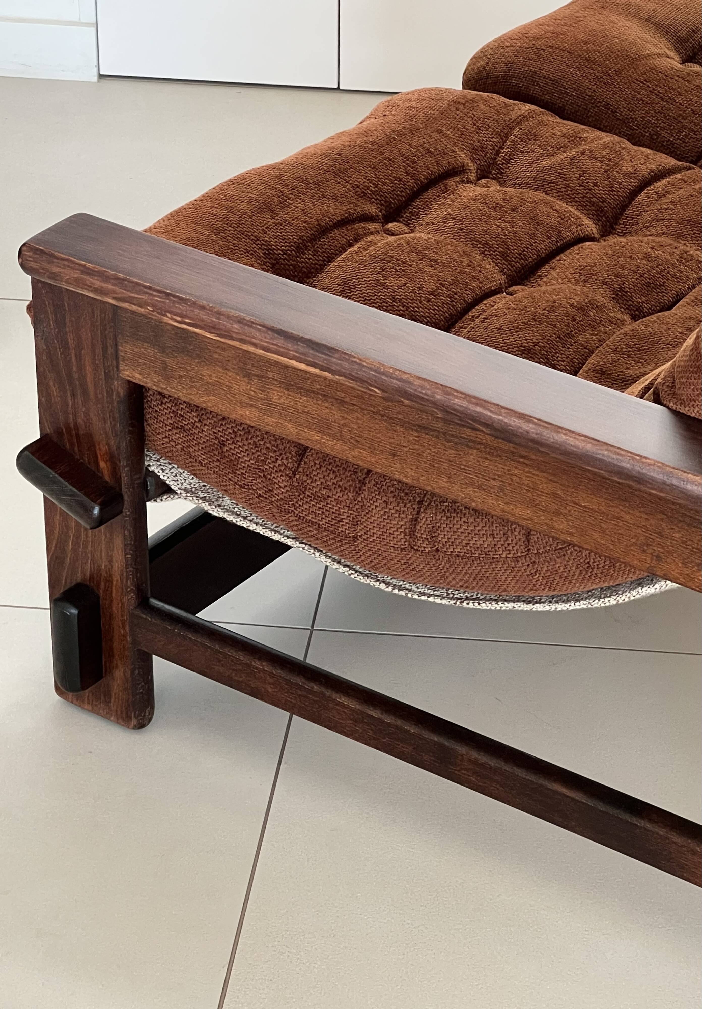 Scandinavian two-seater oak sofa, 1960s