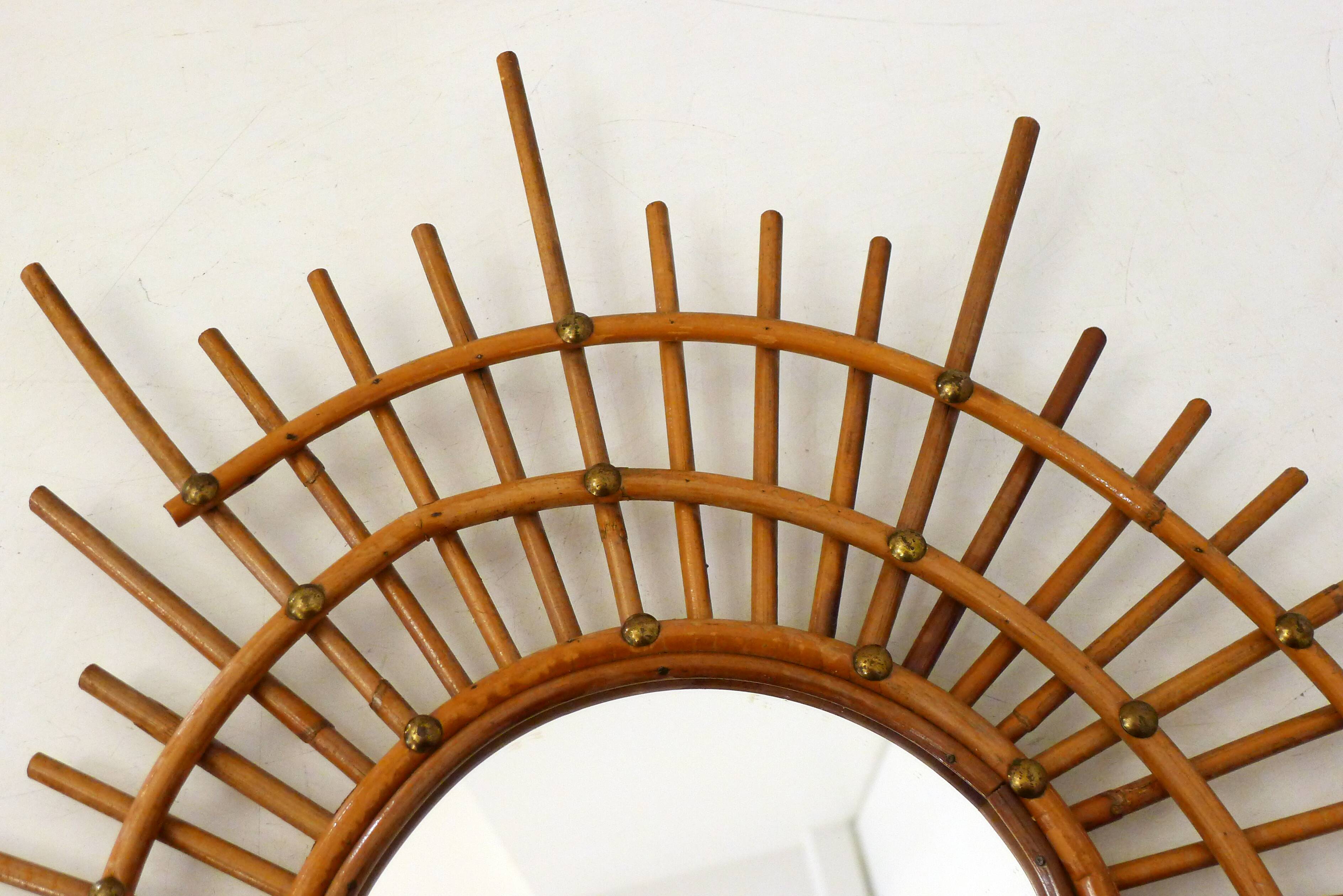 Miroir soleil ortf rotin