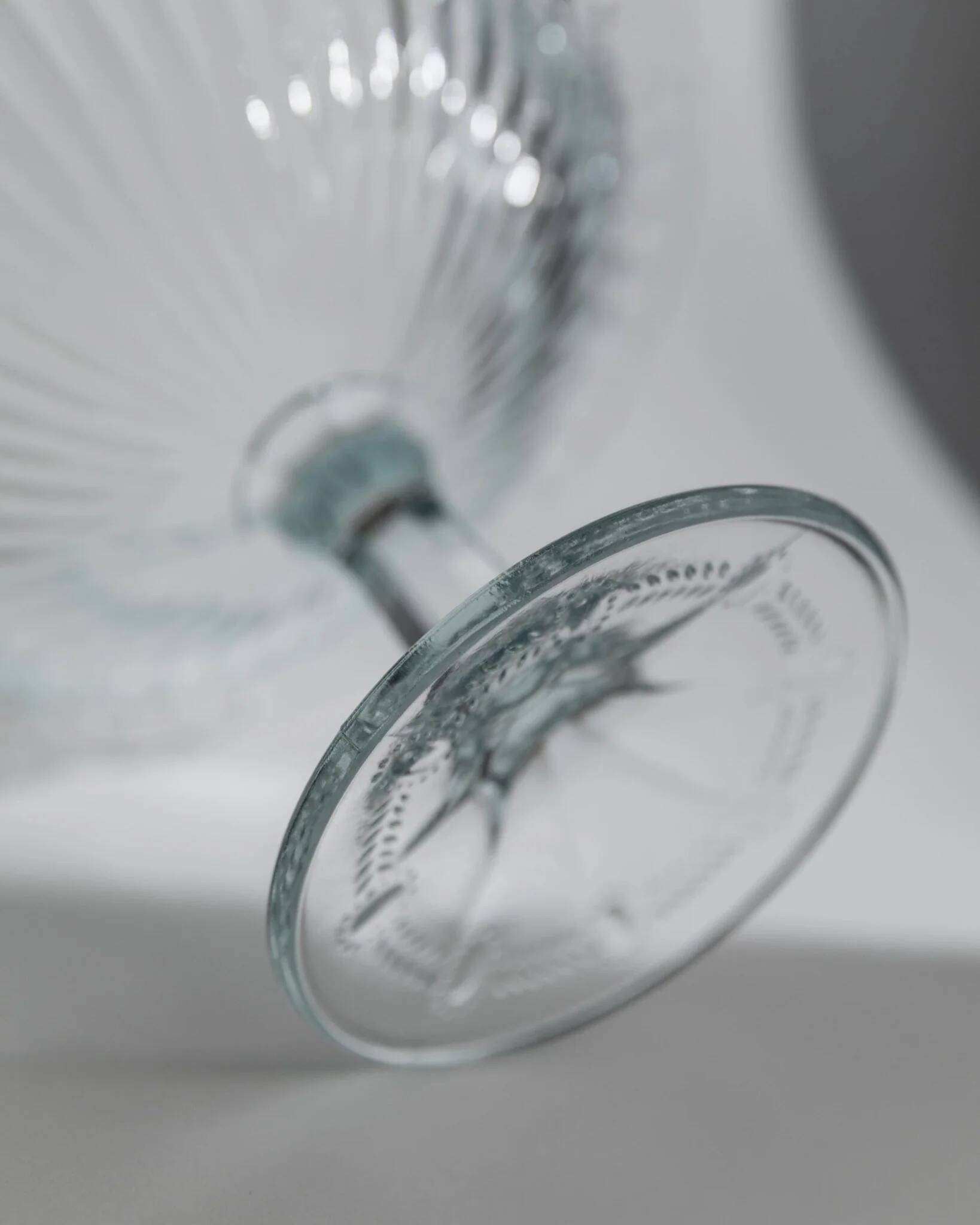 Blue pressed glass compote with pale aqua tint, 1910s Olivia Zabkowice Poland pedestal centerpiece