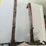 Louis XV bronze and cast iron andirons