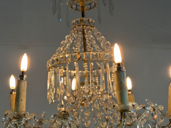 Lustre sac de perles en cristal, XIXème siècle