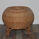 Pouf in osier and rattan from the 70s