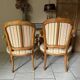 Paire de fauteuils bergères anciens style Louis XV