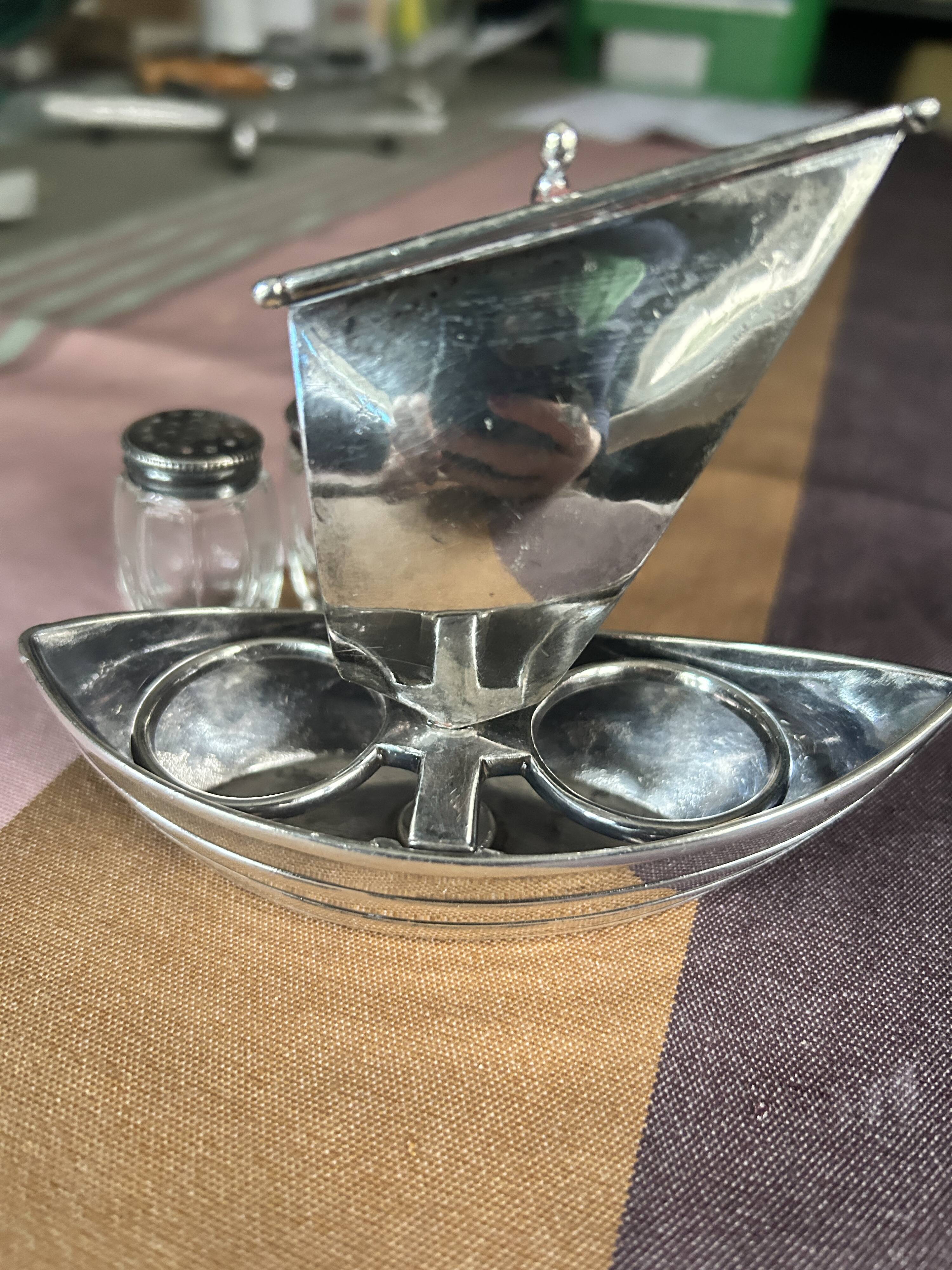 RARE silver-plated salt and pepper shaker set by Cristofle, Gallia collection
