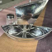 RARE silver-plated salt and pepper shaker set by Cristofle, Gallia collection