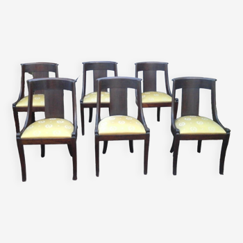 6 empire mahogany gondola chairs