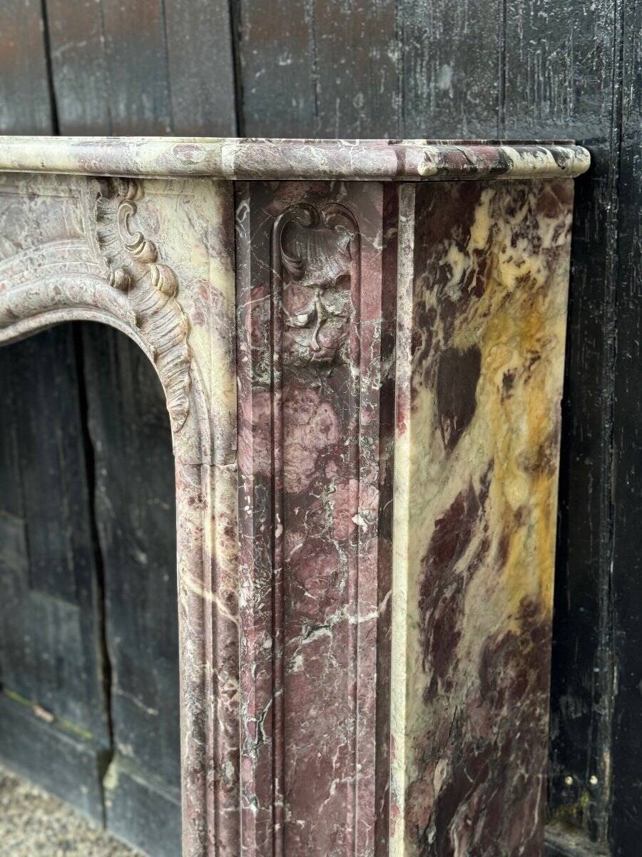 Regency Peach Blossom Marble Fireplace, 18th Century