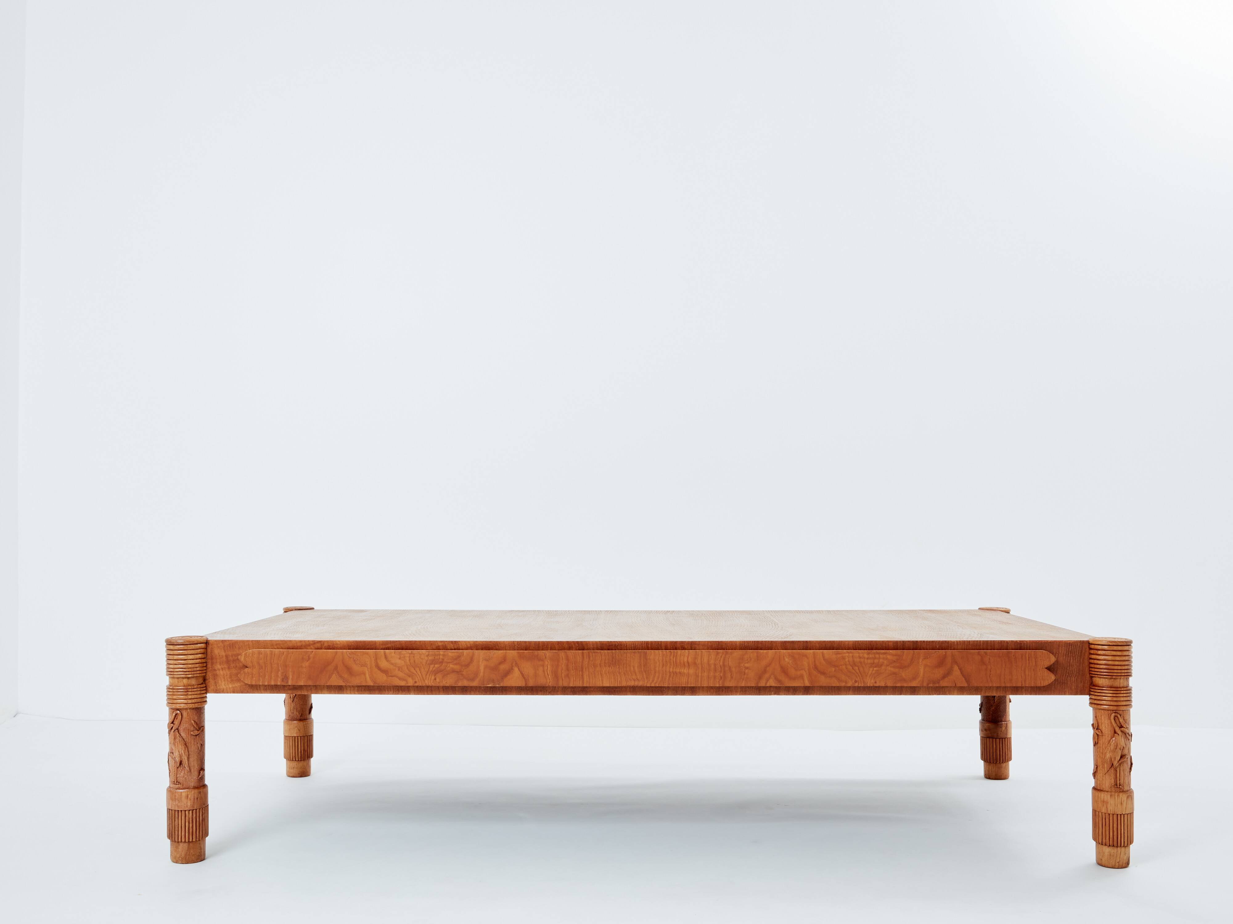 Large modernist curly ash coffee table by Pier Luigi Colli 1950