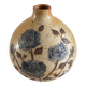 Ceramic lamp base with floral pattern, signed.