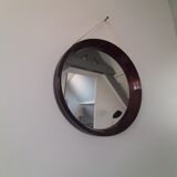 round mirror in smoked plexiglass 70s
