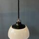 Mid-century plexiglass massive space age pendant lamp with white acrylic shade