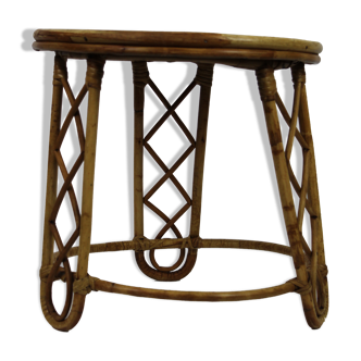 Rattan side table
