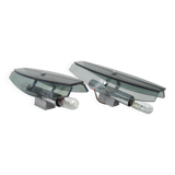 Pair of Veca smoked glass and chrome wall lights from the 70s