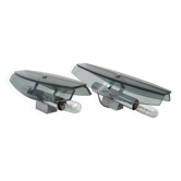 Pair of Veca smoked glass and chrome wall lights from the 70s