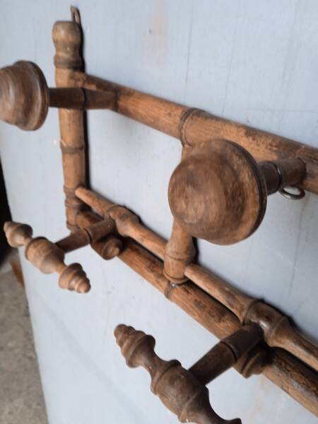 Bamboo style wooden wall coat hook ep 1940