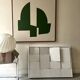 Modernist wall lamp with white metal shade, design by C. Grandidier.