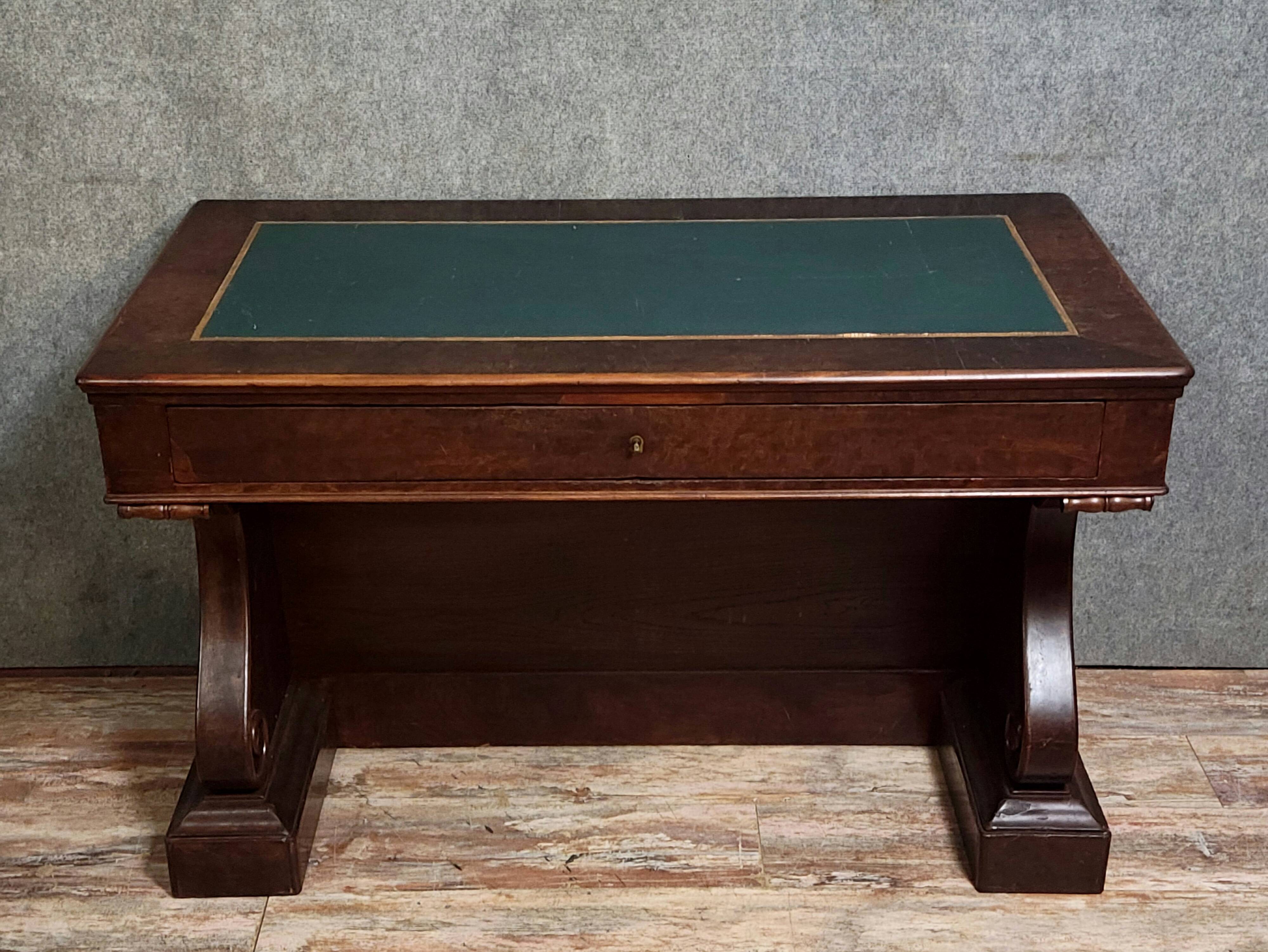 Empire period double-top center flat desk