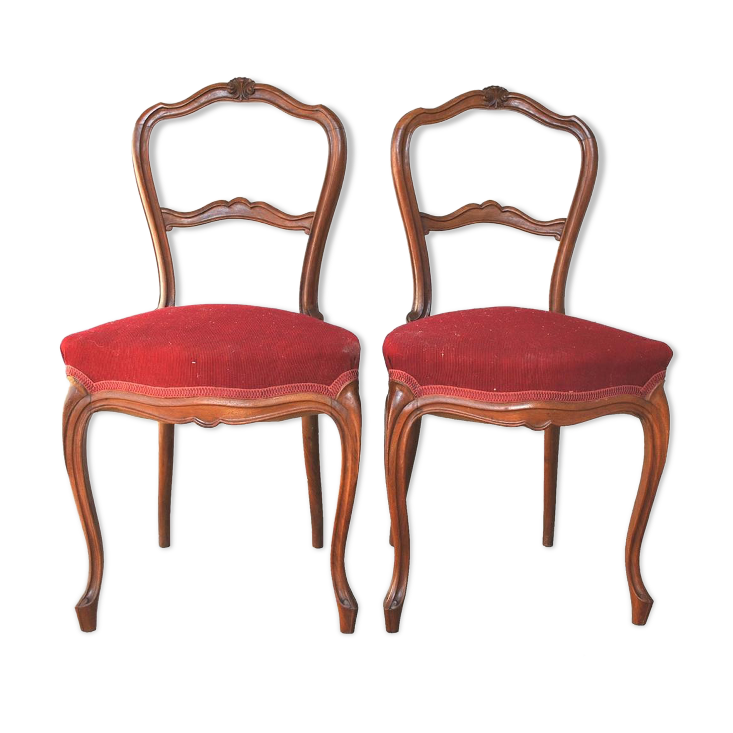 Pair of Chair Napoleon III period mahogany late XIXth