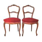 Pair of Chair Napoleon III period mahogany late XIXth